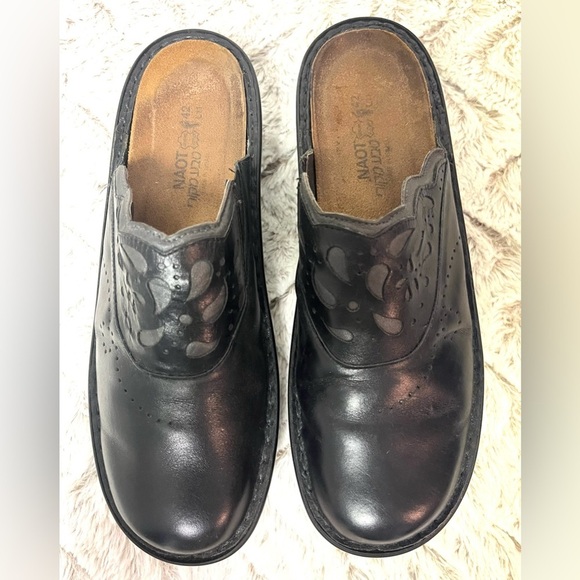 Naot Havana Black Leather Slide Mules Clogs Women’s Size 10 - Picture 6 of 7